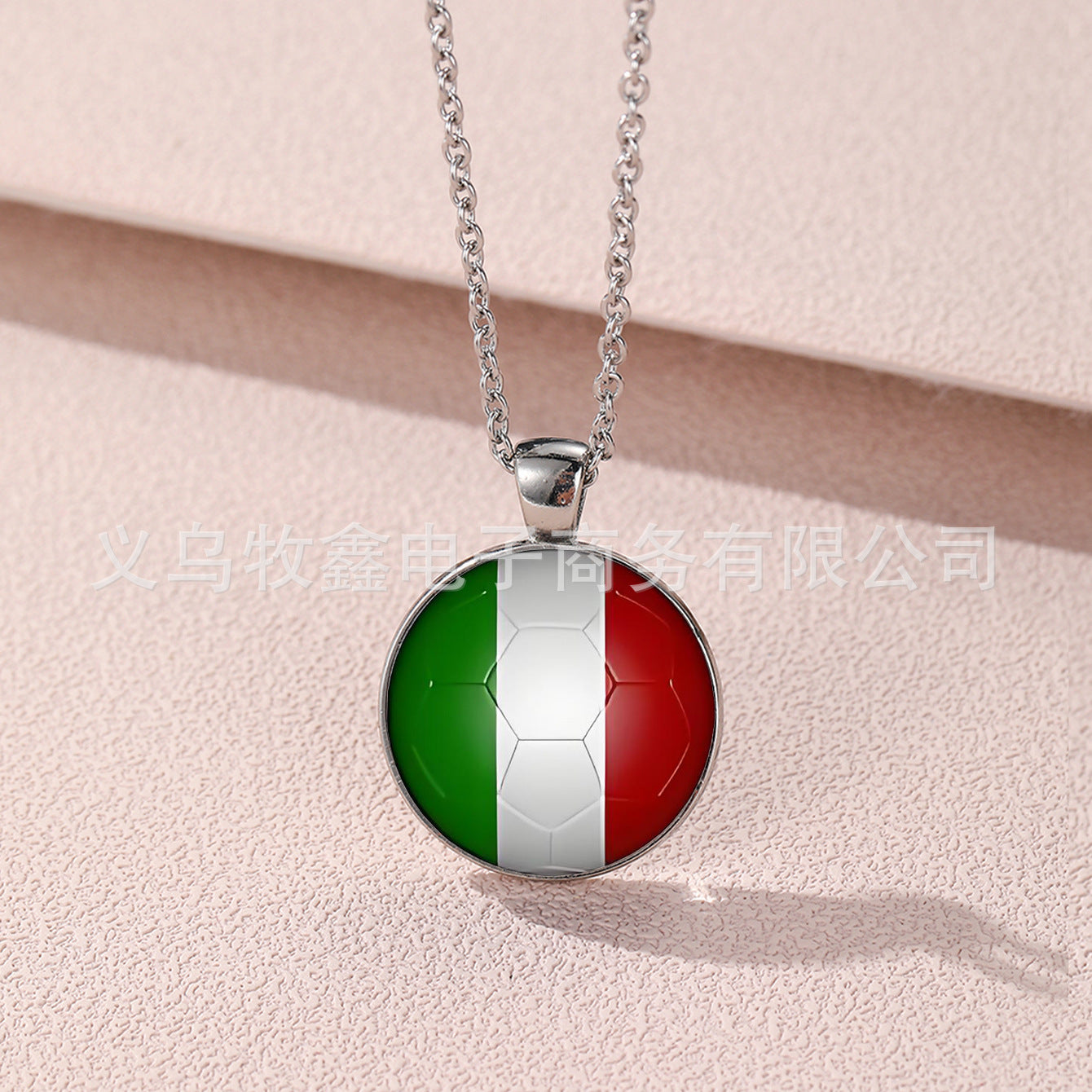 Geometric Cartoon Alloy Pendant Necklace Unisex World Cup Commemorative Jewelry