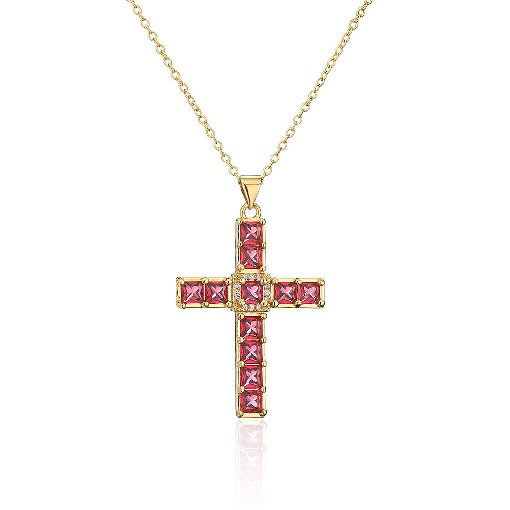Minimalist Geometric Pendant Necklace for Women Copper Base with Real Gold Plating and Zircon Accent