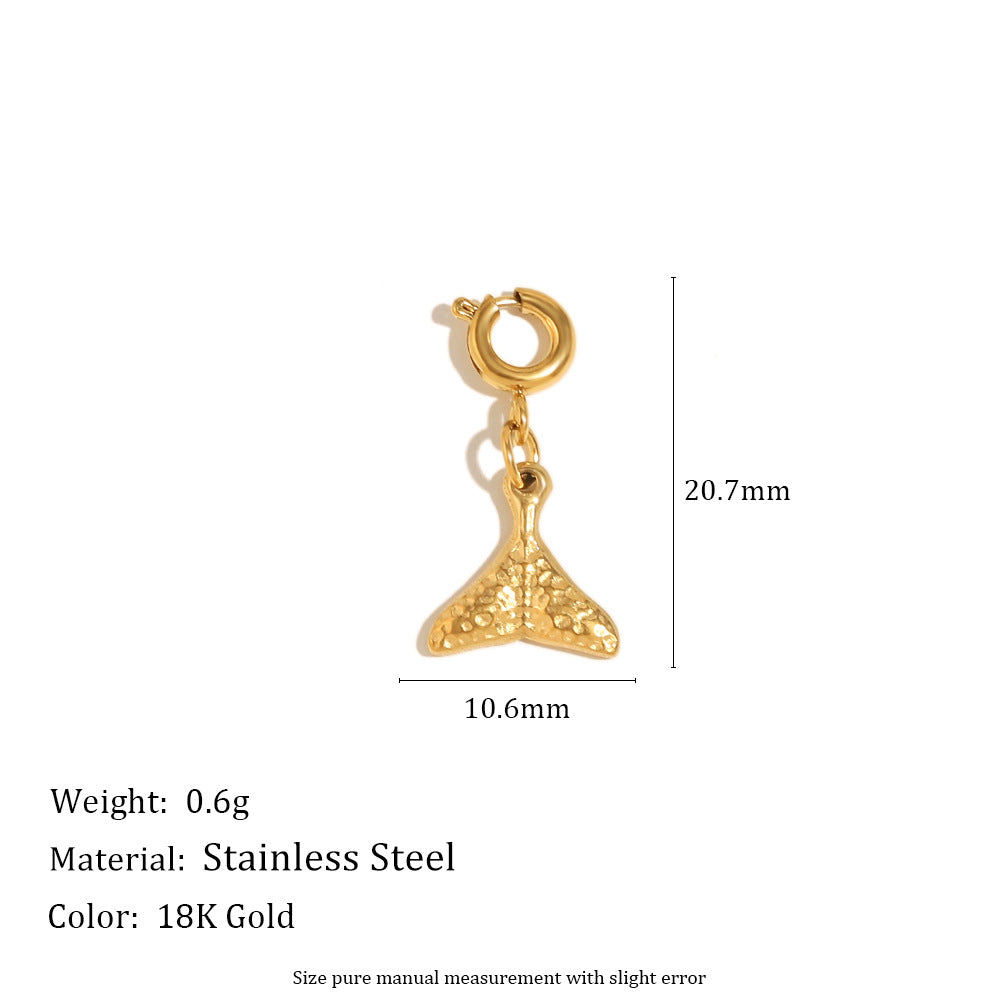 18K Gold Plated Stainless Steel Animal Charm Bar Pendant
