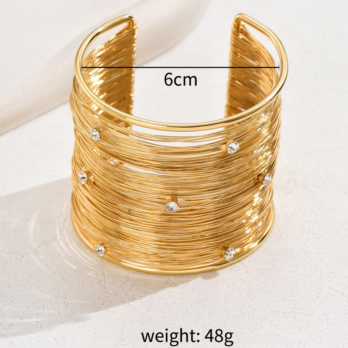 Pulsera minimalista de aleación de zinc ovalada geométrica con incrustaciones de diamantes de imitación para mujer, brazalete ajustable