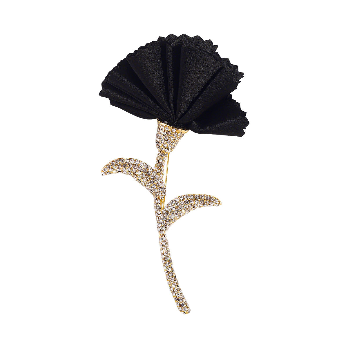 Broche floral vintage llamativo para mujer de aleación con incrustaciones de diamantes de imitación, accesorio de moda adecuado para la oficina