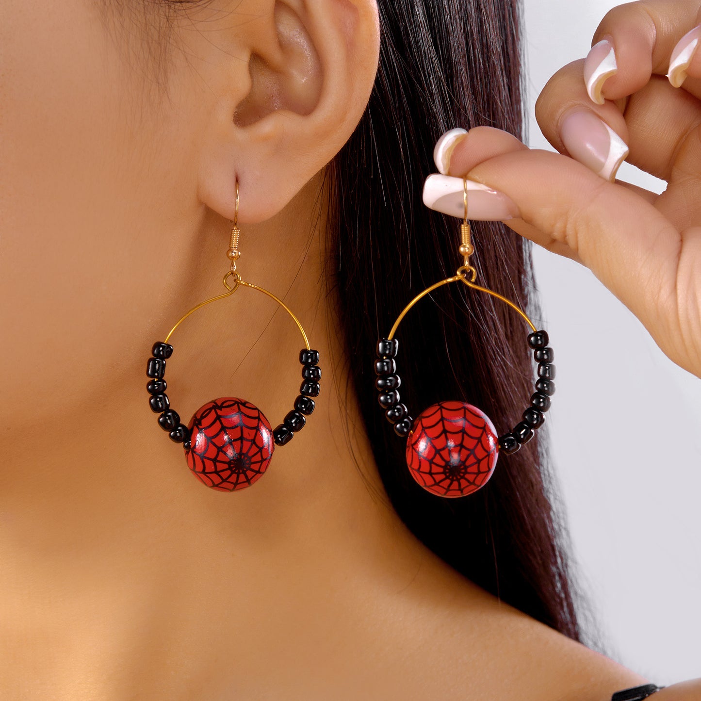 Pendientes de Halloween bonitos y divertidos con diseño de calabaza, fantasma, araña, murciélago y gato en forma geométrica, de aleación galvanizada para mujer