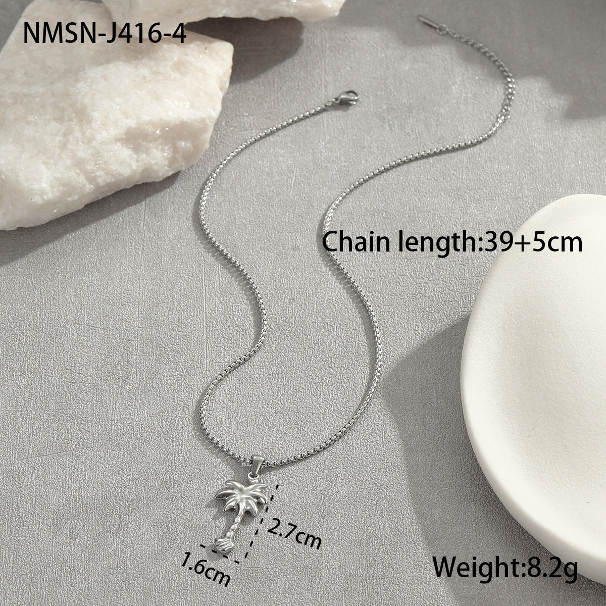Collana da donna con ciondolo a coda di sirena e albero di cocco geometrico in acciaio inossidabile placcato oro 18 carati, stile moda OL