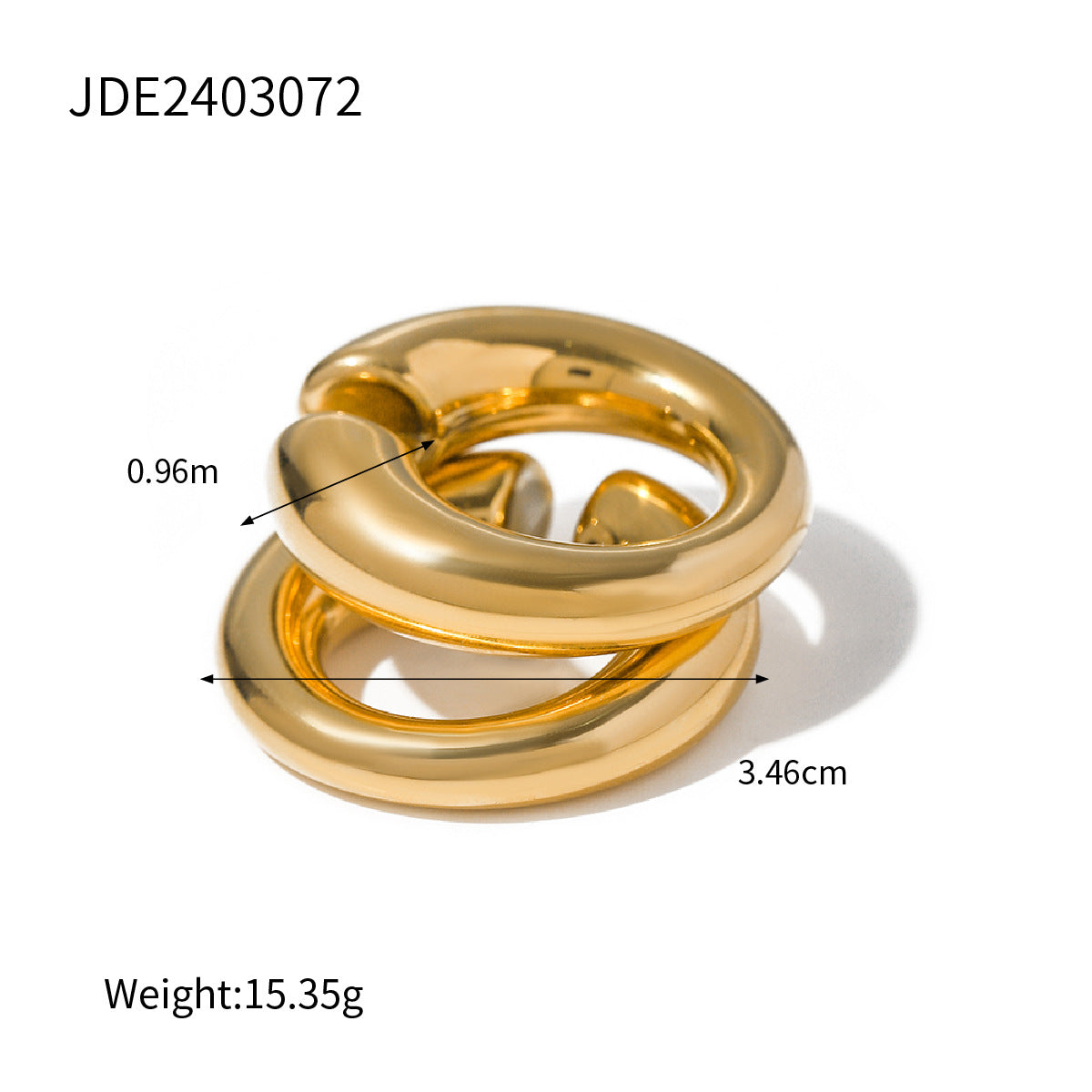 Minimalist Geometric Stainless Steel Ear Clips with 18K Gold Plating for Women