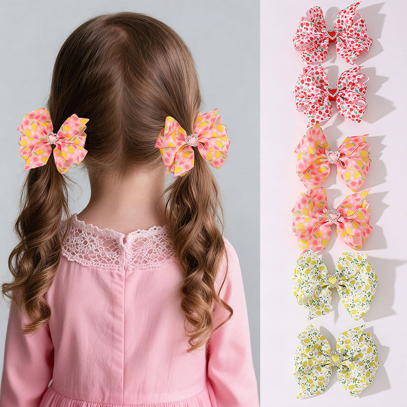Fermaglio per Capelli a Becco d'Anatra per Ragazze Stile Naturale a Forma di Fiocco in Resina Plastica con Dettagli Arricciati e a Rete