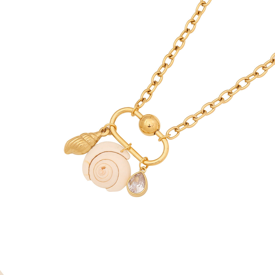 Detachable DIY Heart Charm Bar Stainless Steel Plated Necklace