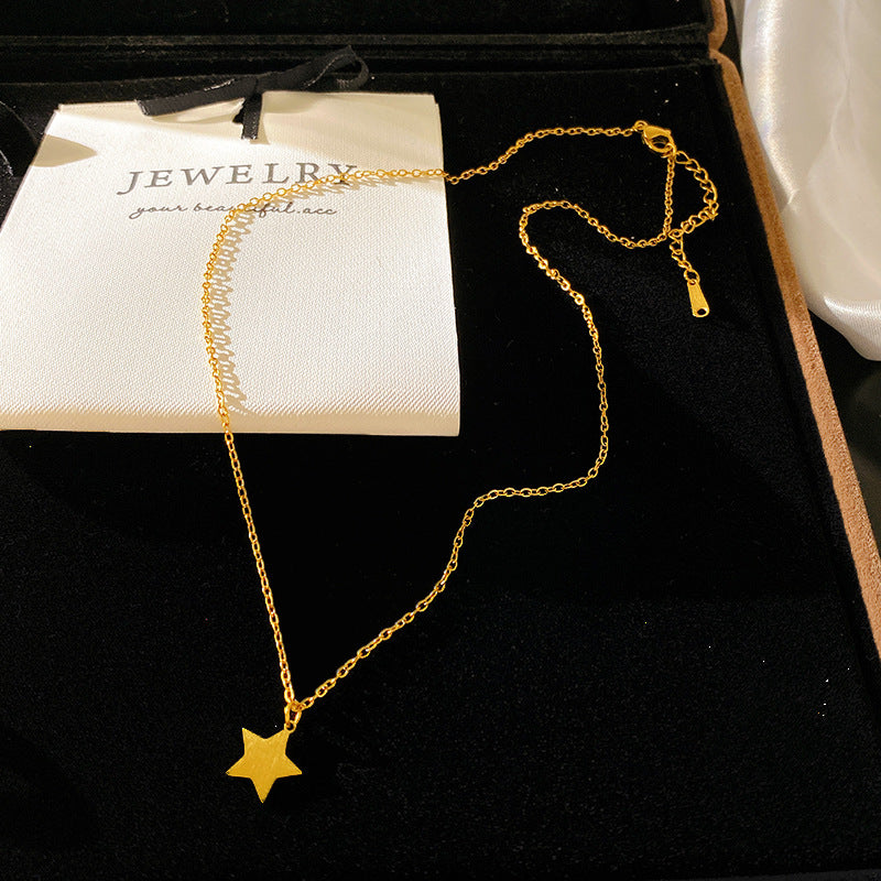 Minimalist Luxury Star Titanium Steel Plated Necklace Unisex