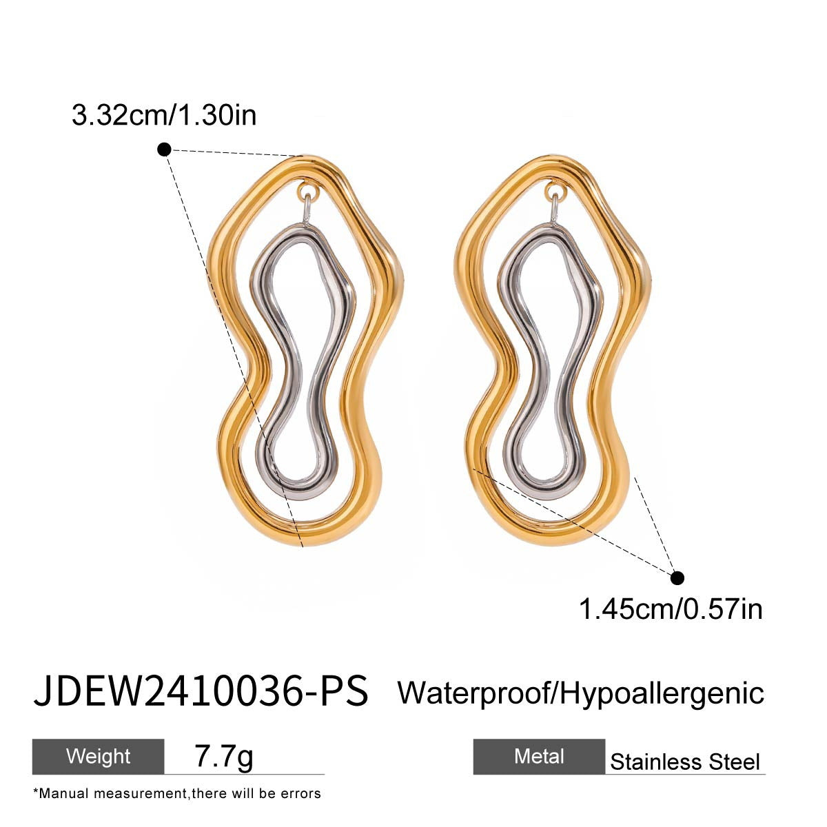 Luxury Geometric Plated Stainless Steel Titanium Stud Earrings for Women