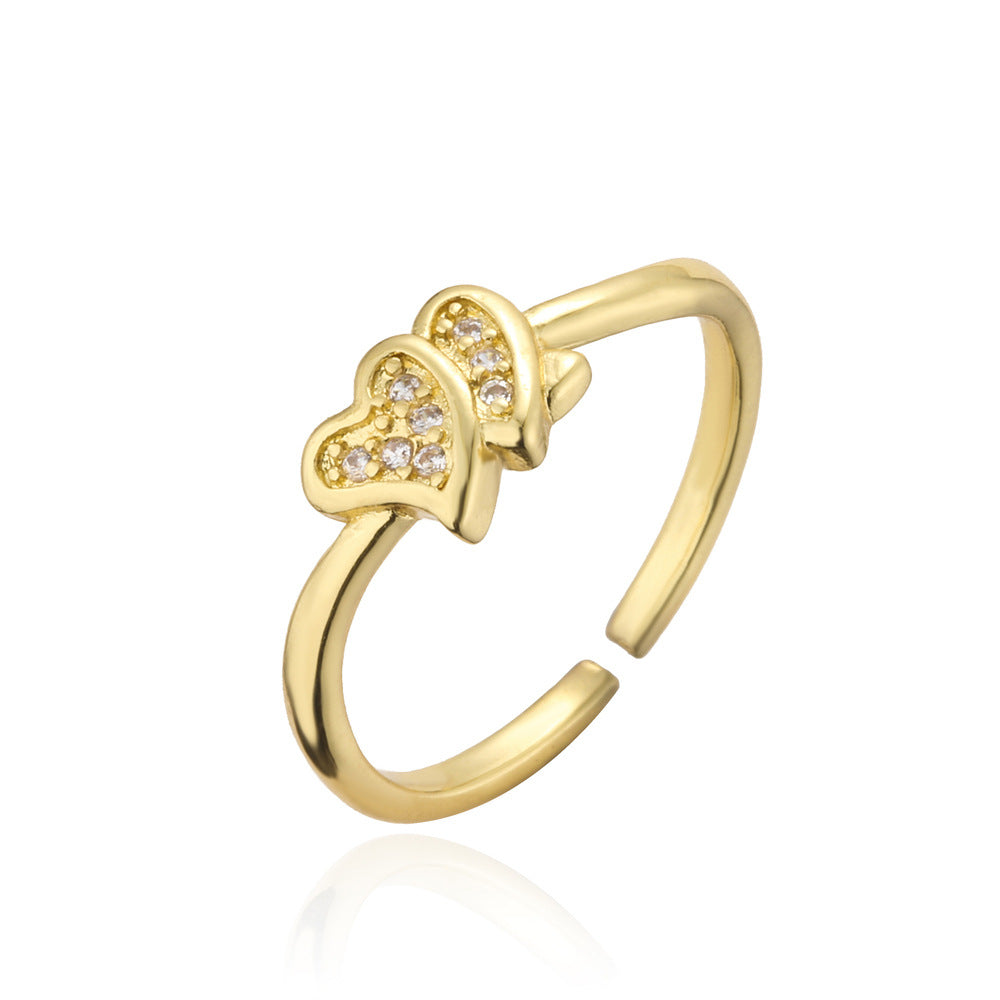 Minimalist Geometric Gold Plated Brass Ring for Women