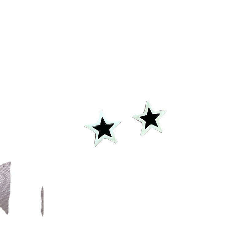 Minimalist Geometric Star and Shell Shape Titanium Steel Stud Earrings with Plating Finish for Women