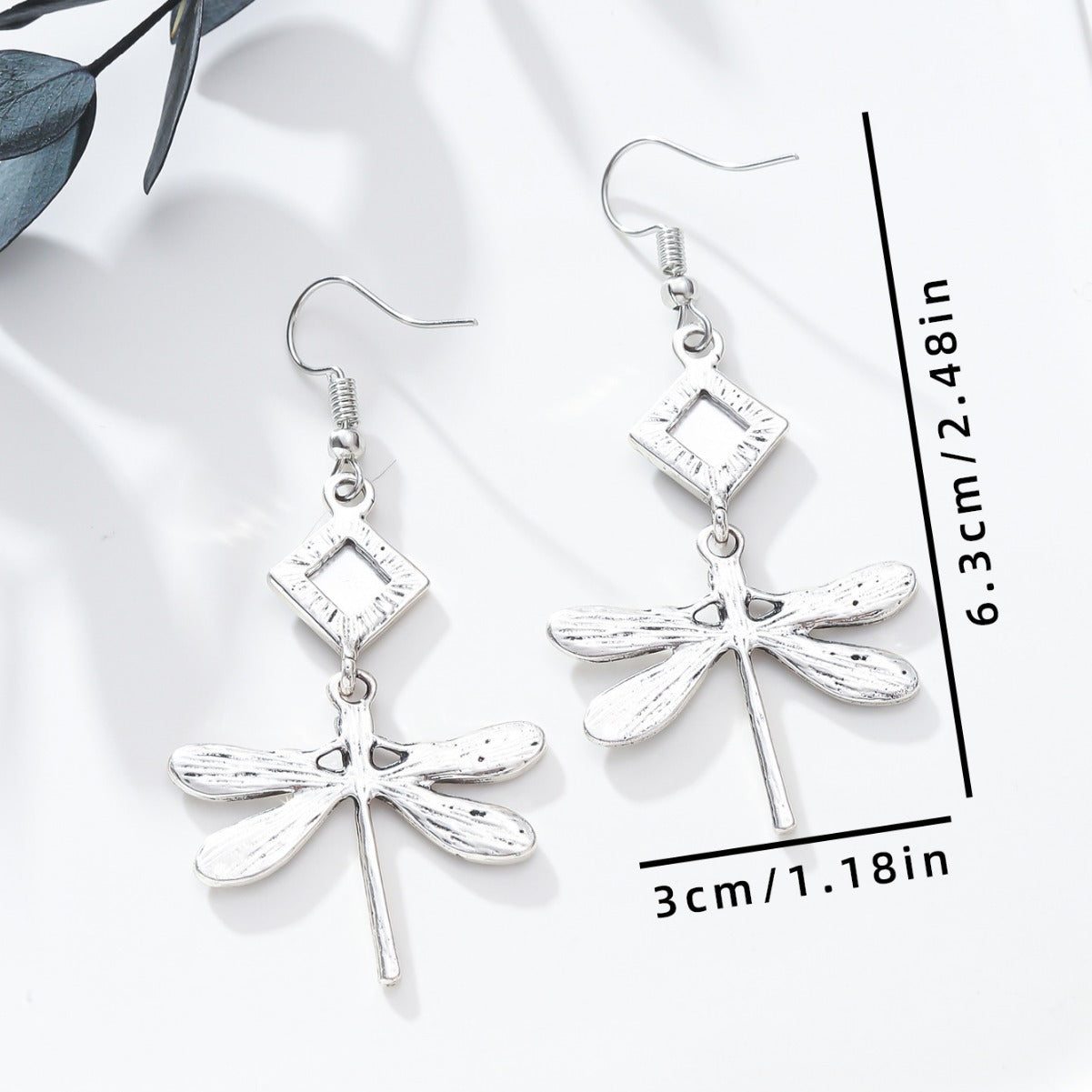 Minimalist Dragonfly Earrings in Alloy with Enamel Finish, Geometric Insect Design for Women