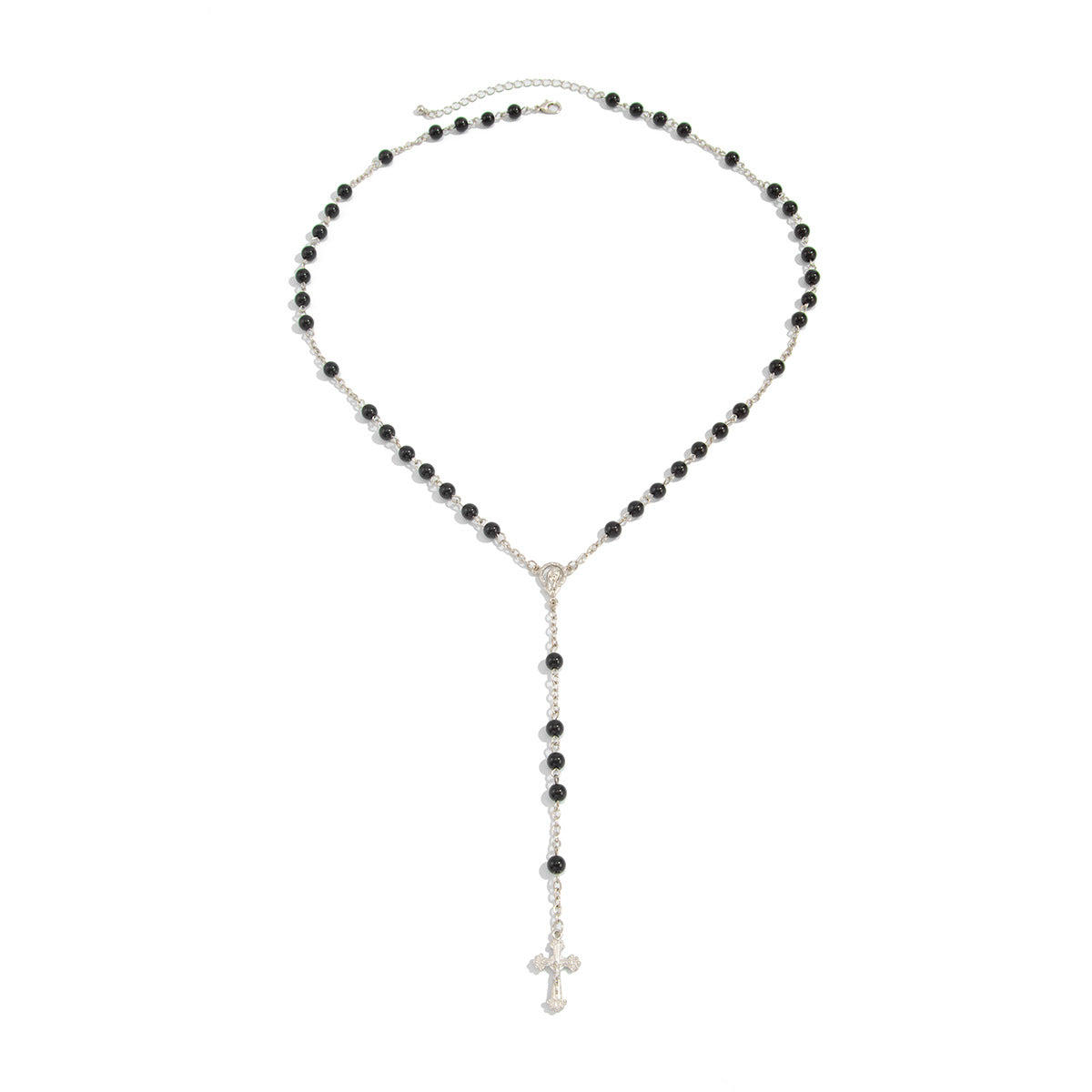 Vintage Sweet Cross Pendant Zinc Alloy Long Necklace for Women