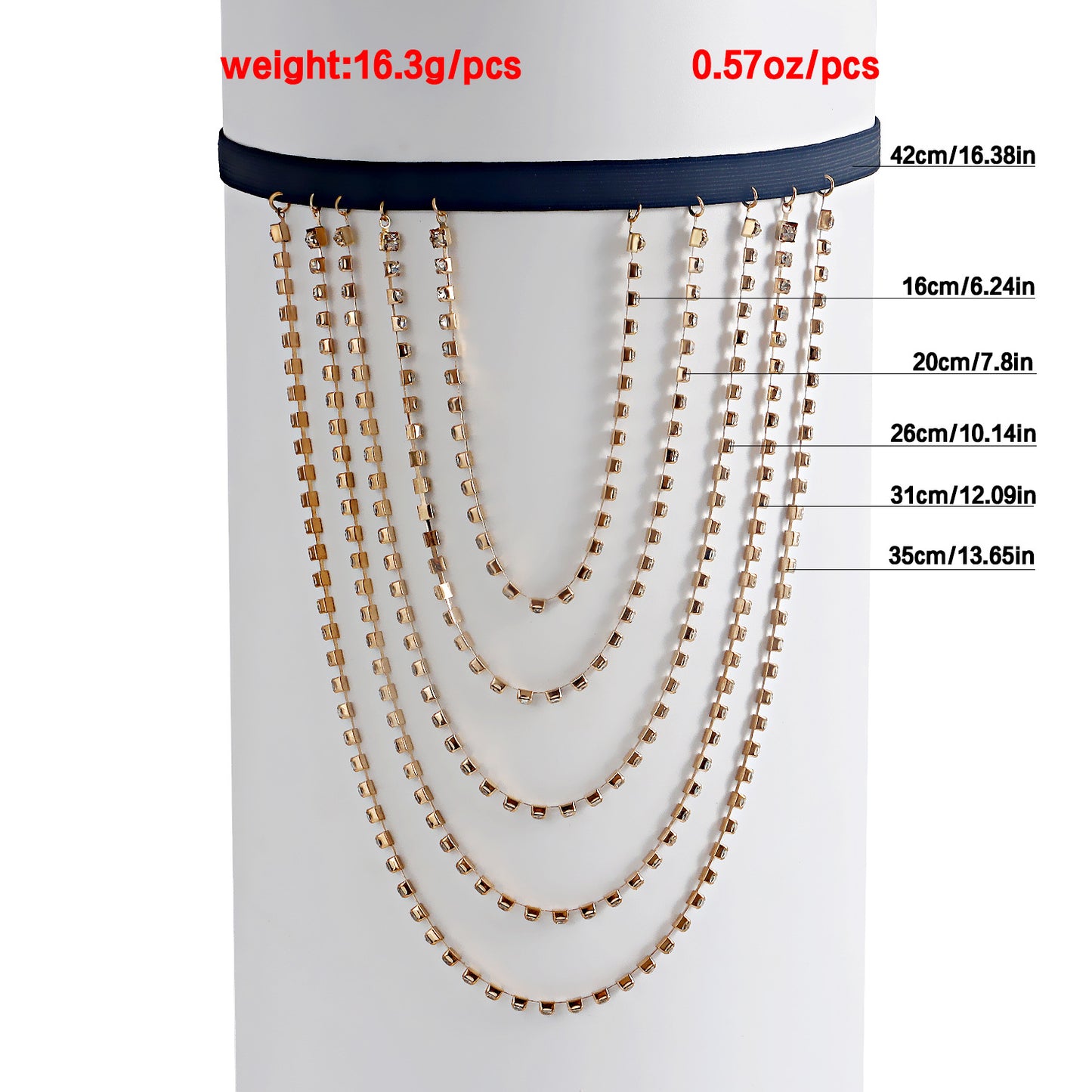 Minimalist Punk Multi-Layer Rhinestone Body Chain for Women