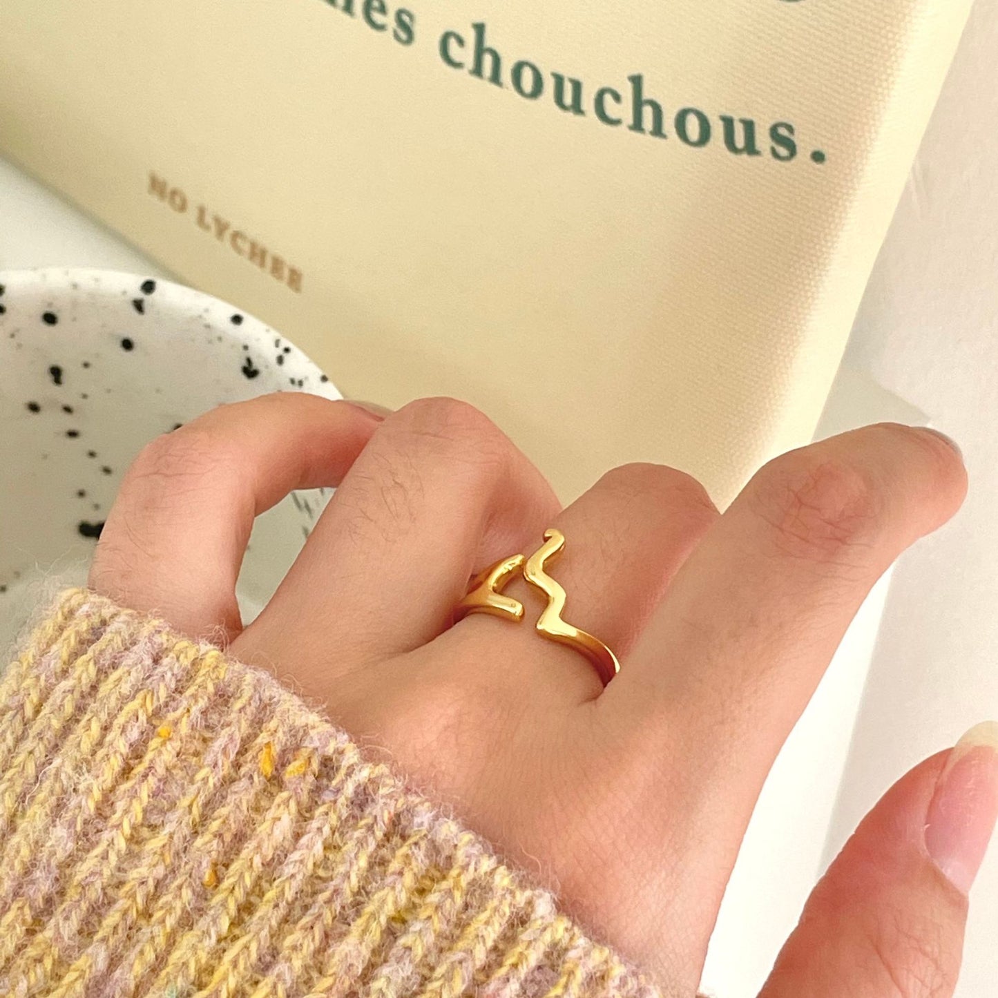 Minimalist 925 Sterling Silver Geometric Line Ring for Women