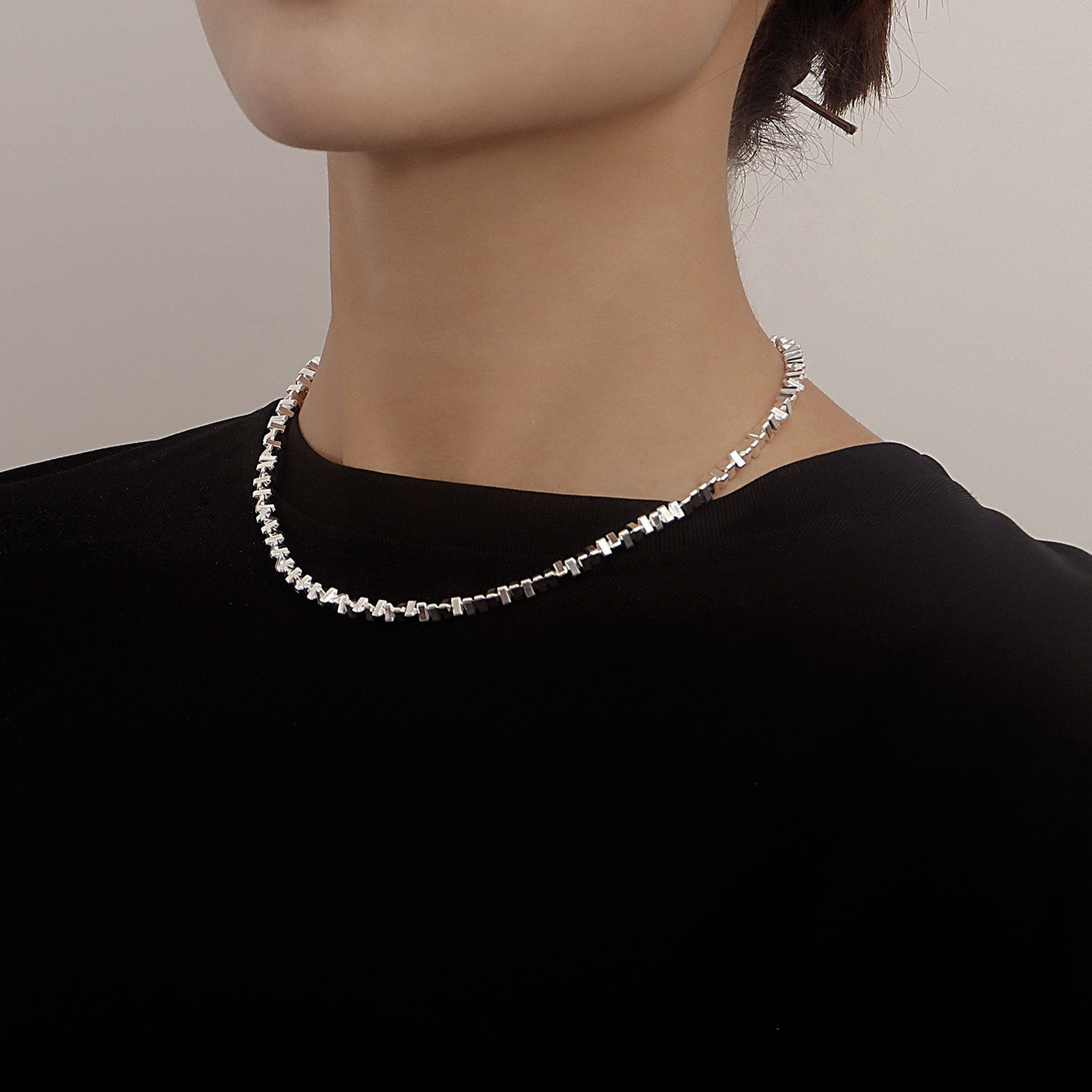 Minimalist Geometric Pendant Necklace for Women Alloy Chain with Plated Finish Heart Accent