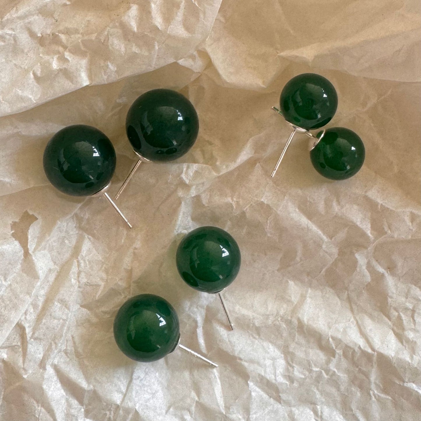 Pendientes de Tachuela Cuadrados Minimalistas de Ágata Roja Estilo Coreano en Plata de Ley 925 con Acabado Pulido