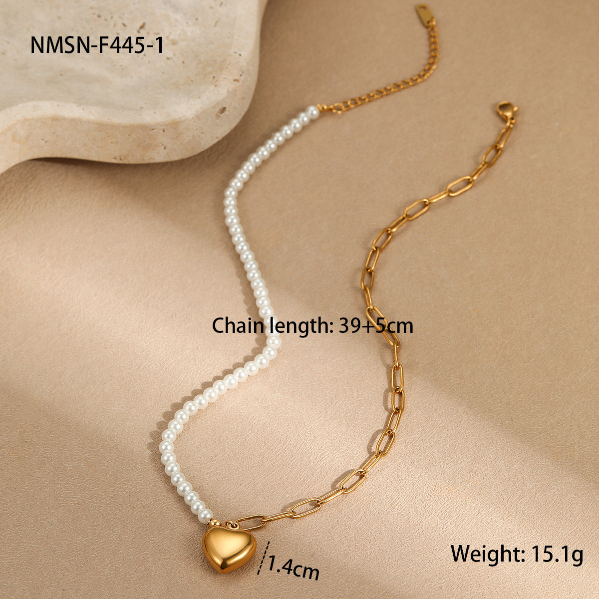 Collana pendente geometrica da donna alla moda in stile barocco, in acciaio al titanio placcato oro
