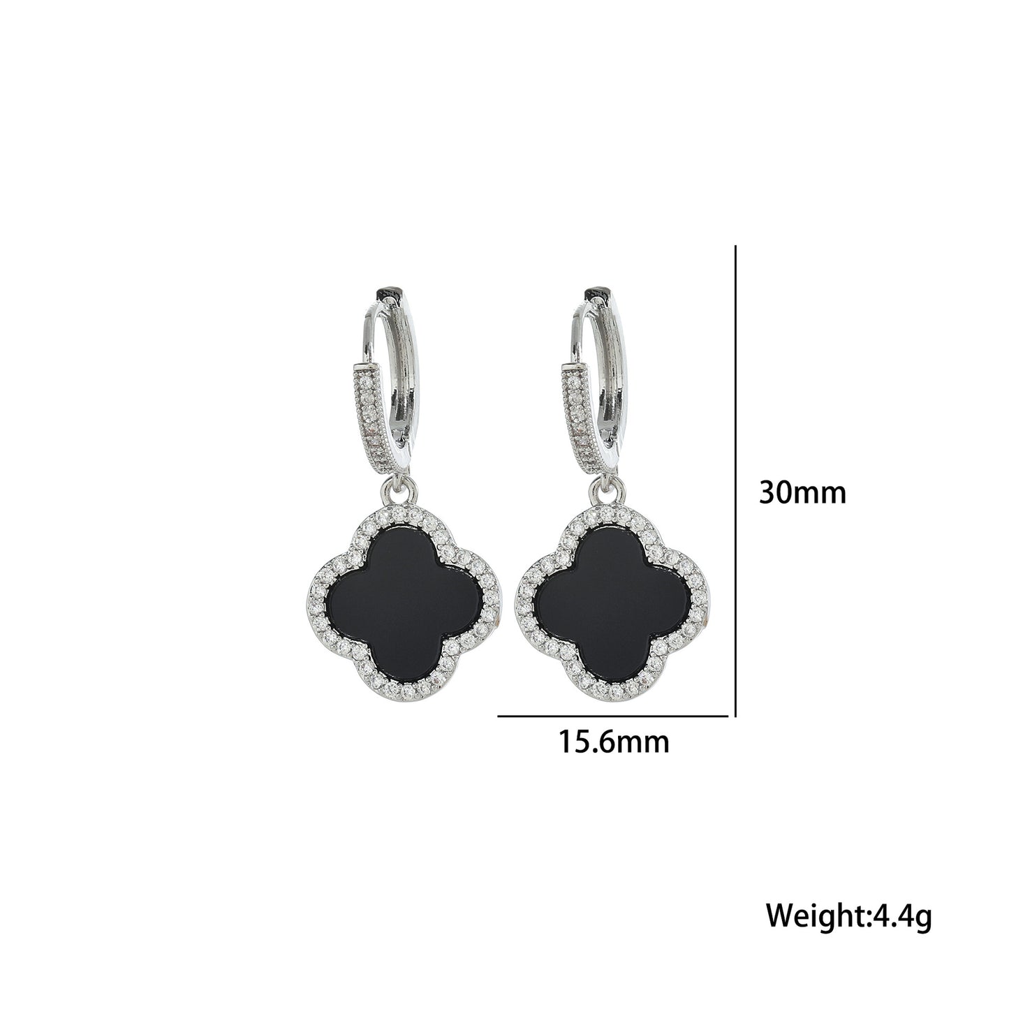 Minimalist Clover-Shaped Titanium Steel Earrings with Electroplated Finish for Women