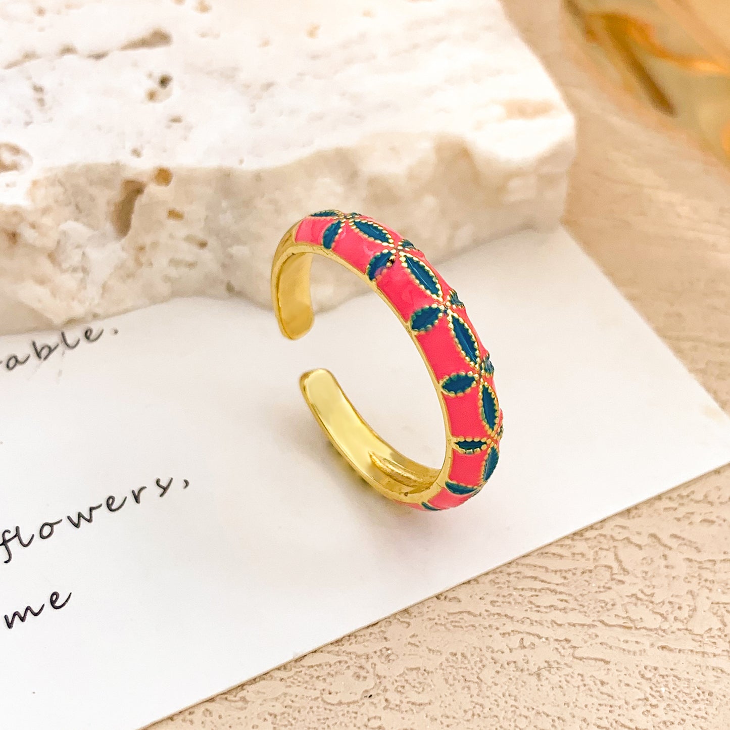 Bohemian Luxury Geometric Alloy Plated Ring for Women