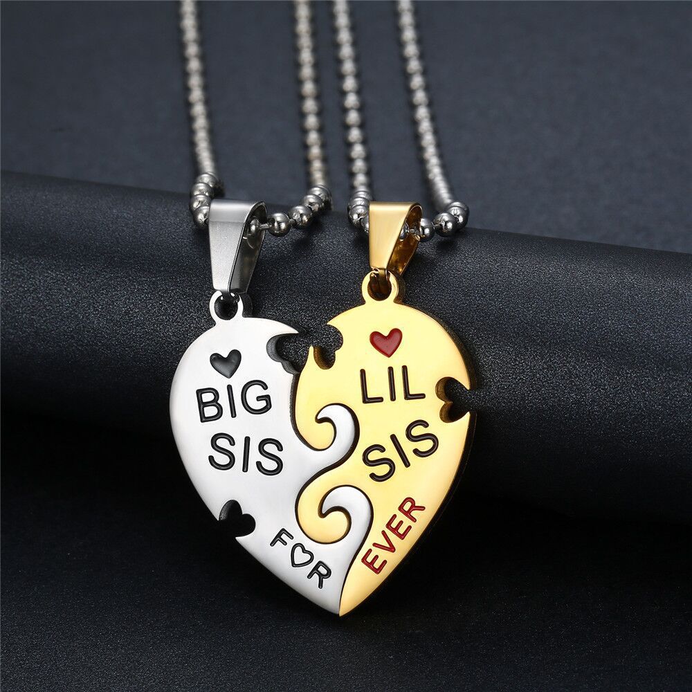 Minimalist Heart-Shaped Stainless Steel Pendant Necklace with Plated Titanium Steel Charm, Two-Piece Separable Friendship Puzzle Design for Women and Men