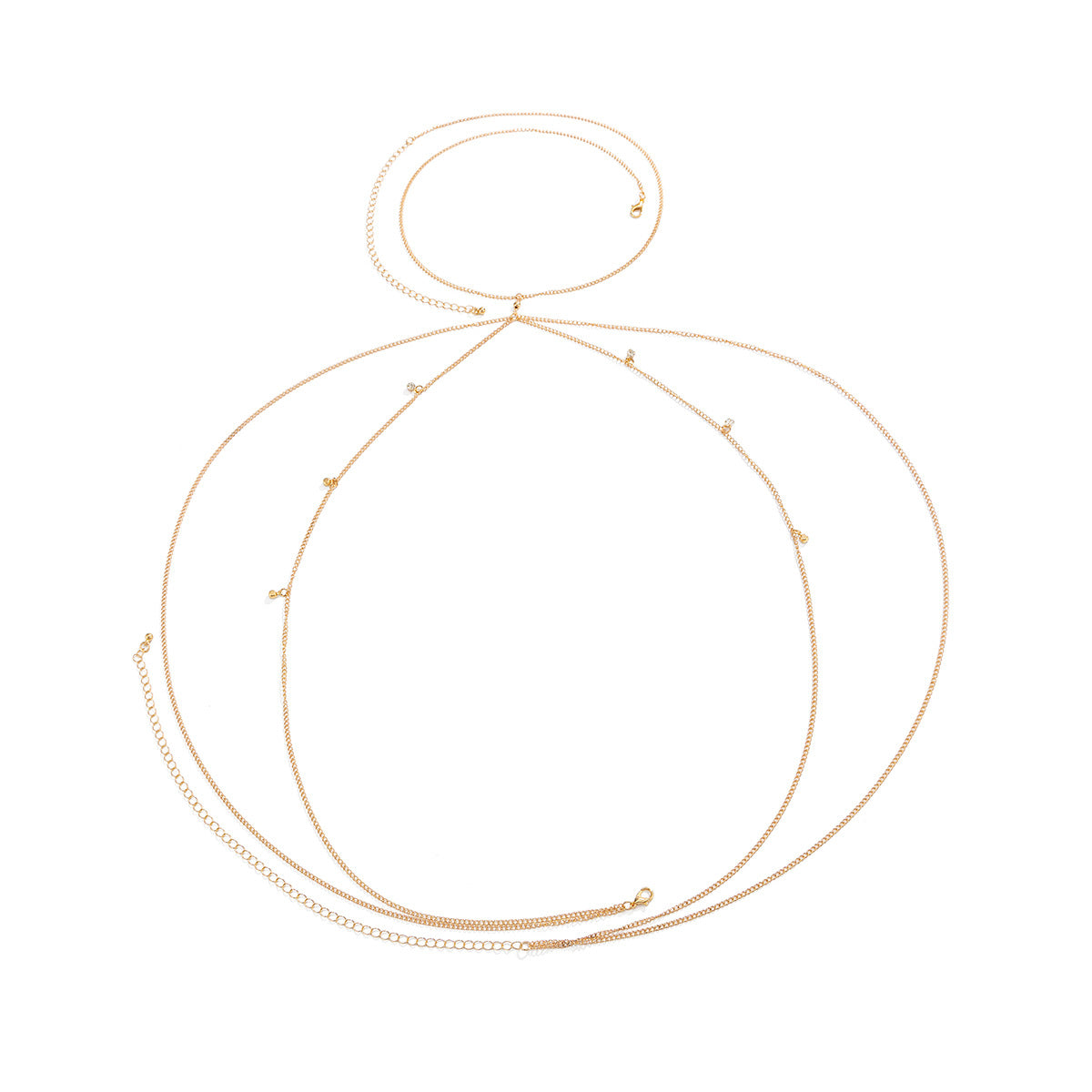 Sexy Rhinestone Inlaid Round Alloy Body Chain for Women