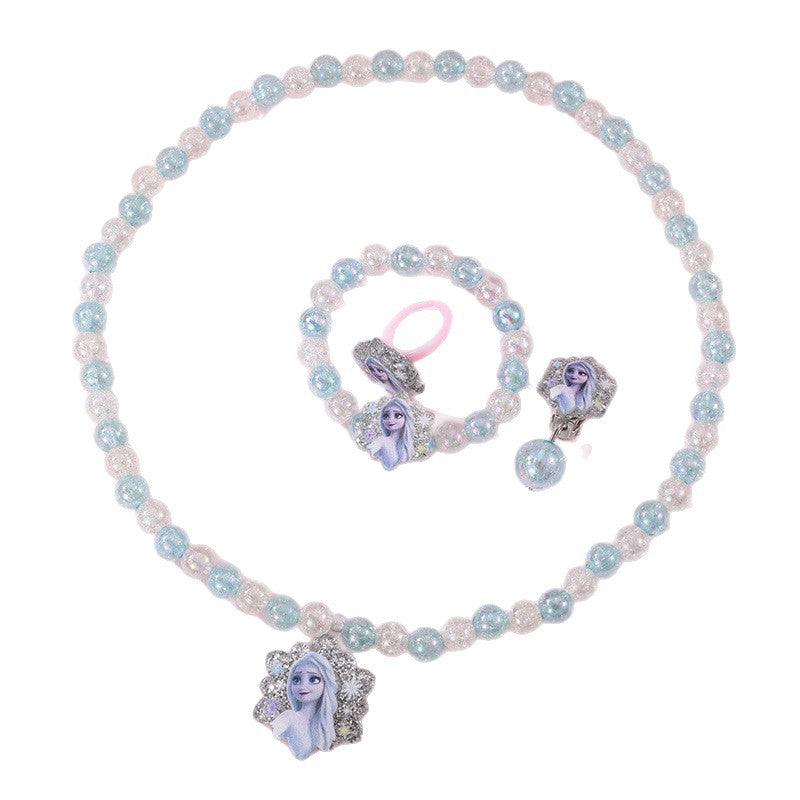 Collana Minimalista in Resina con Fiocco per Bambini con Finitura Lucida, Catenina a Sfere Rotonde Regolabile per Età dai 3 ai 10 Anni