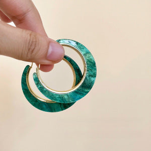 Orecchini a cerchio geometrici rotondi minimalisti da donna con base in rame placcato oro e perni in argento sterling 925, gioielli eleganti di lusso adatti all'ufficio