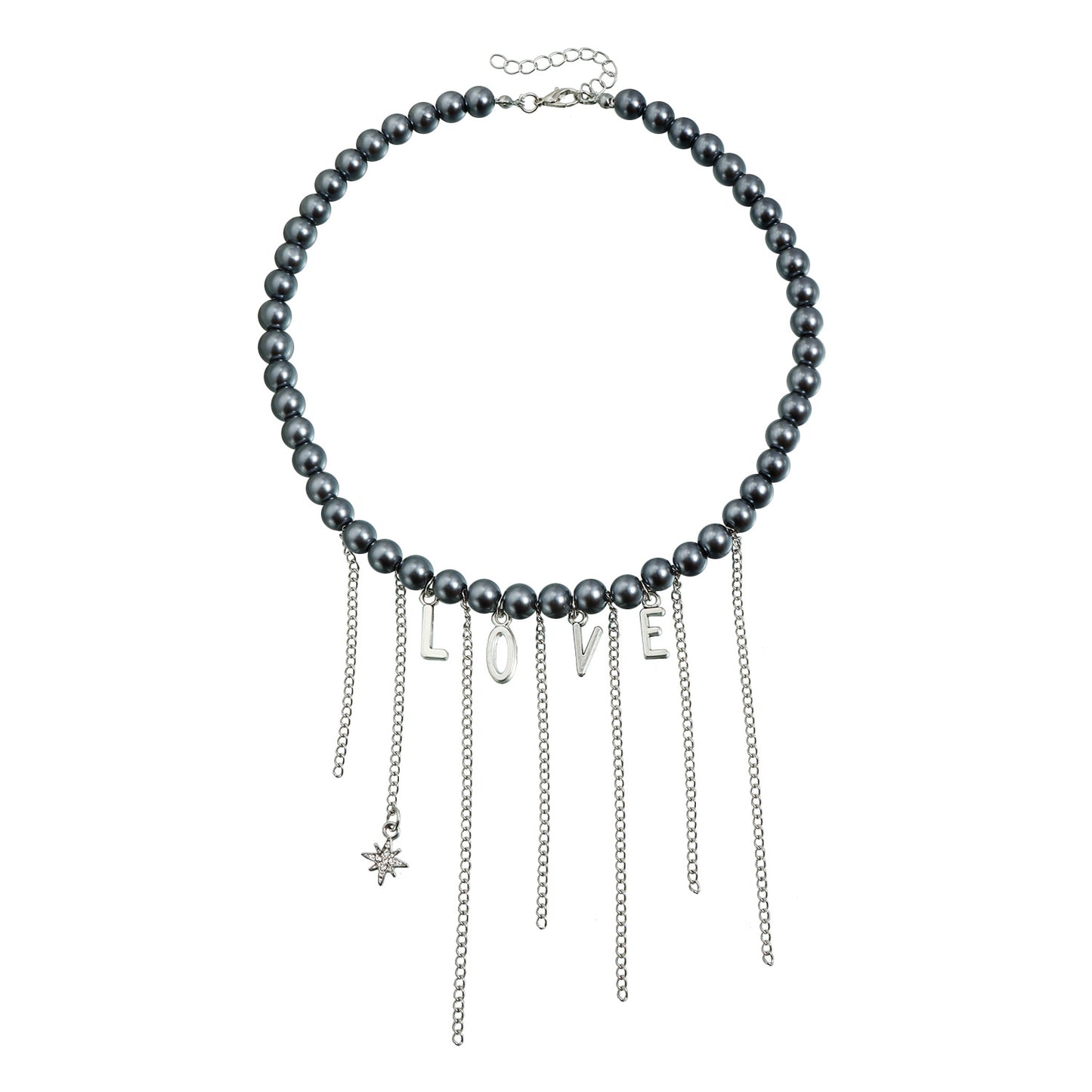 Casual Geometric Letter Alloy Plated Baking Varnish Necklace for Women