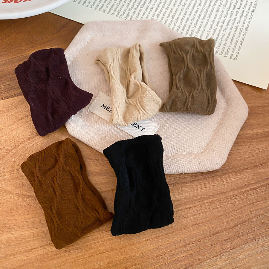 Set di elastici per capelli minimalisti e casual in tessuto con fiocco, ferma coda di cavallo elastico per donna