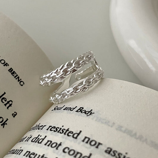 Anillo minimalista de plata de ley 925 para mujer