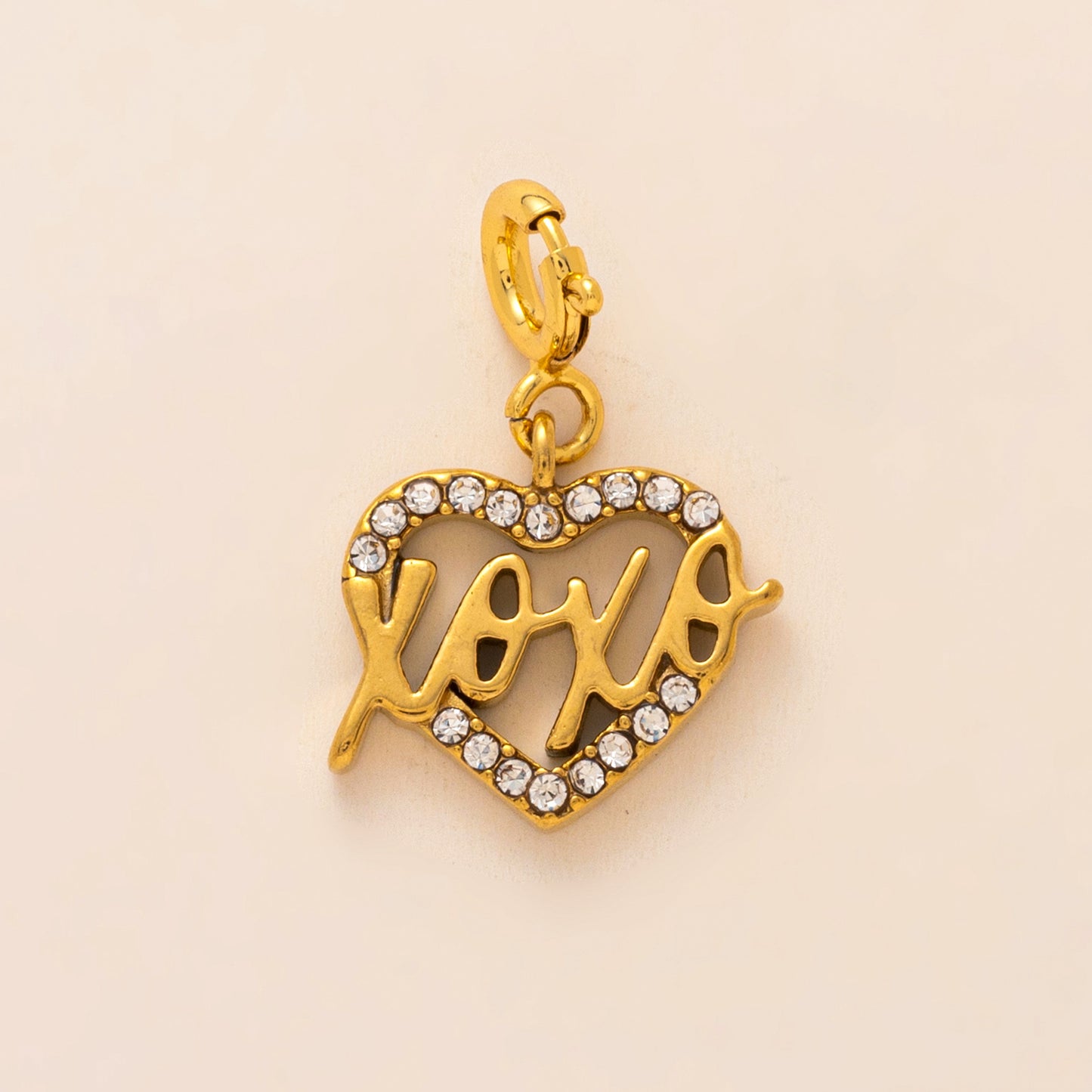 Vintage 18K Gold Plated Stainless Steel Fish Flower Charm Bar