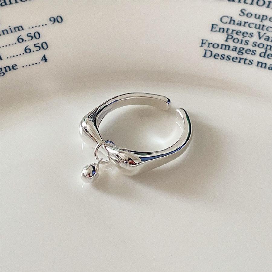 Anello da donna in argento Sterling S925 geometrico minimalista con design a maglie di catena