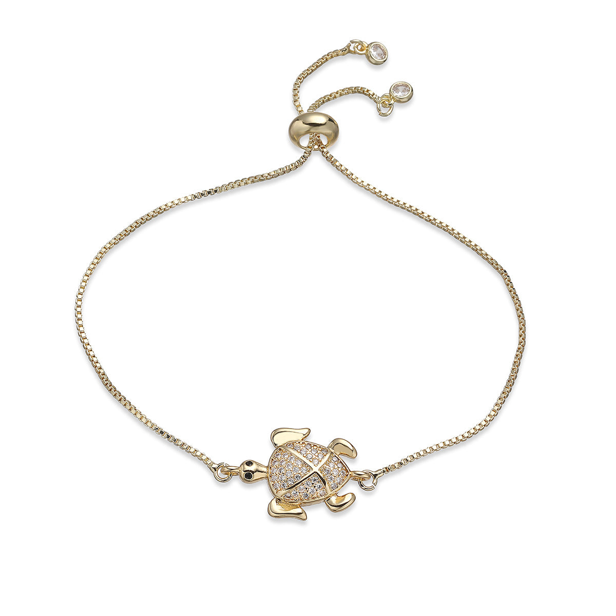 Minimalist 18K Gold Plated Brass Cubic Zirconia Animal Bracelet for Women
