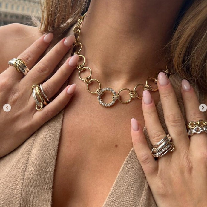 Minimalist 18K Gold Plated Round Stainless Steel Ring Set