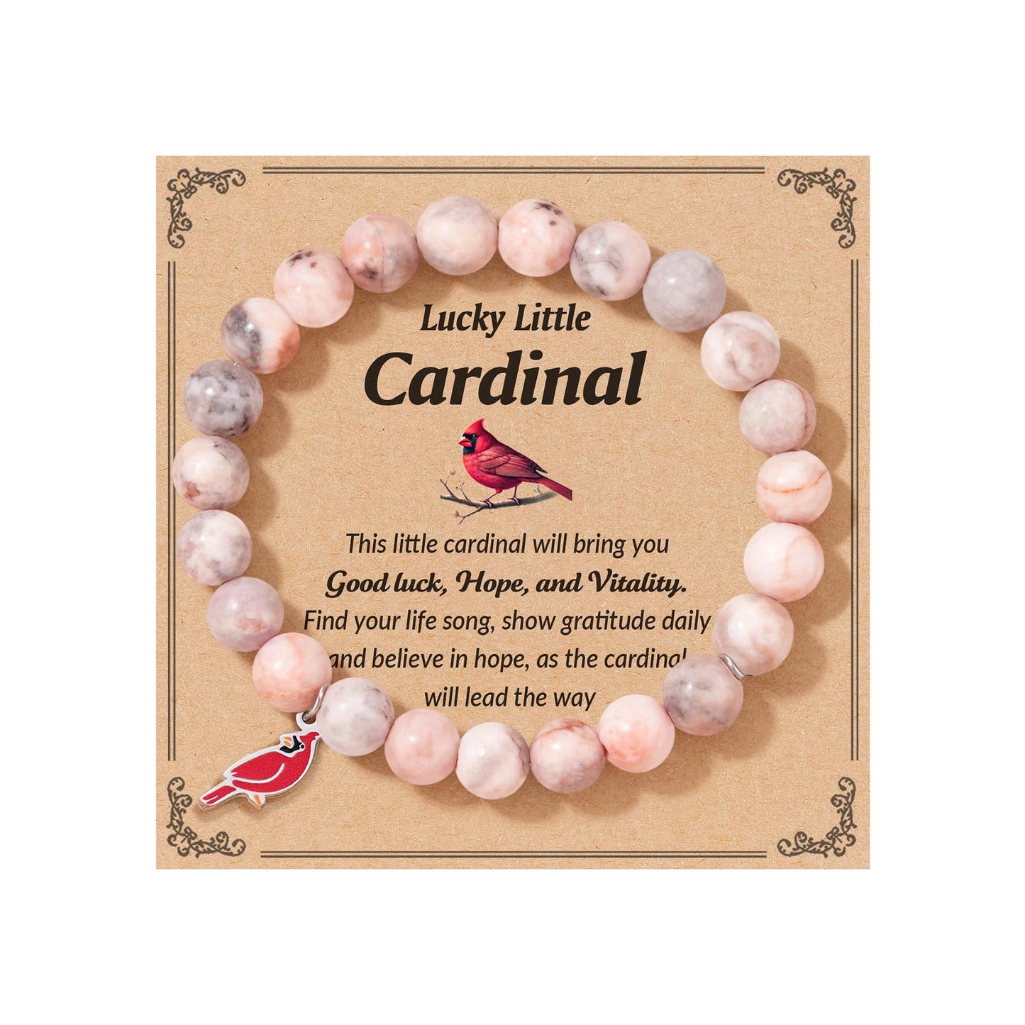 Unisex Heart Natural Stone Beaded Bracelet