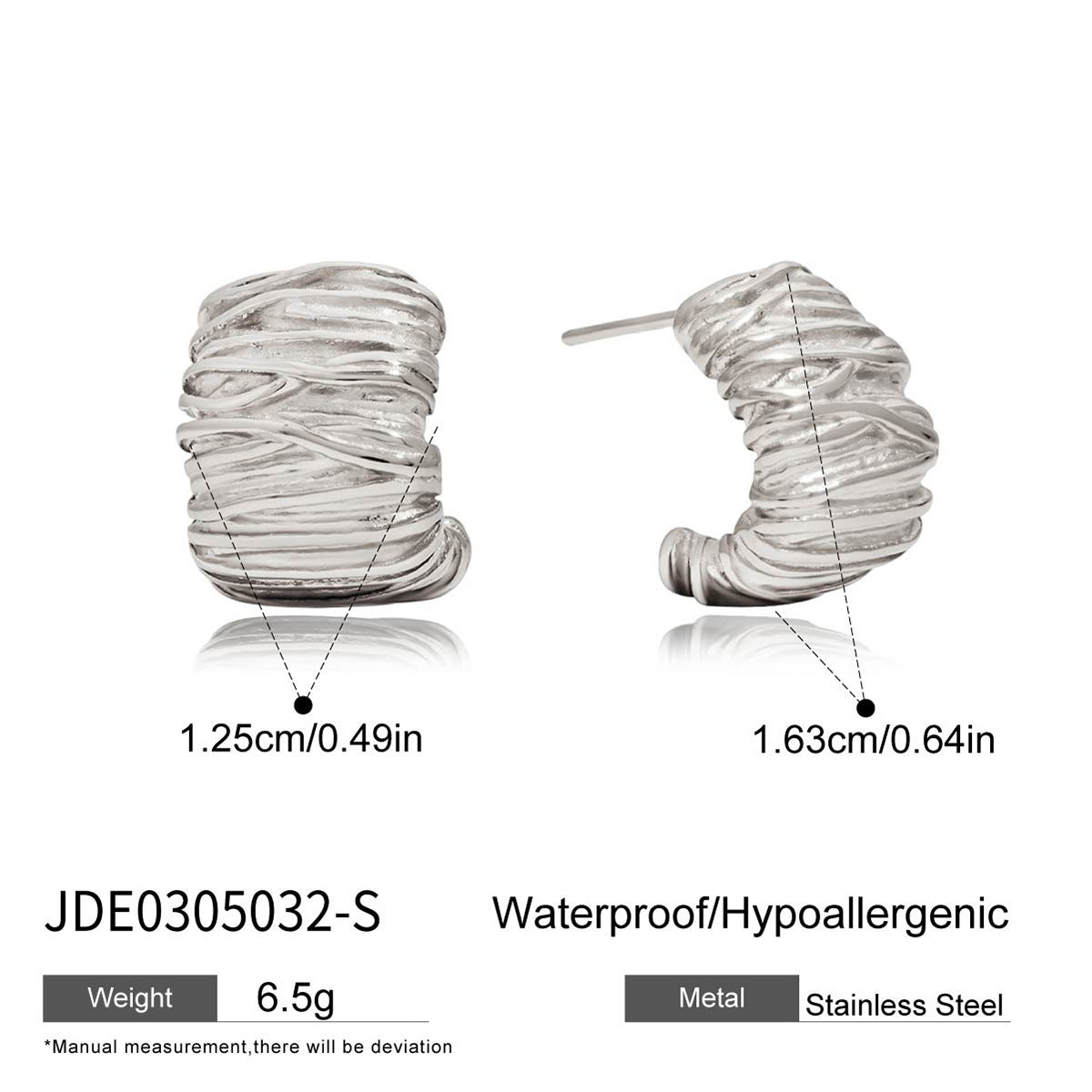 Pendientes de Acero de Titanio Geométricos para Mujer con Acabado Galvanizado, Joyería de Acero Inoxidable Hipoalergénica y a la Moda