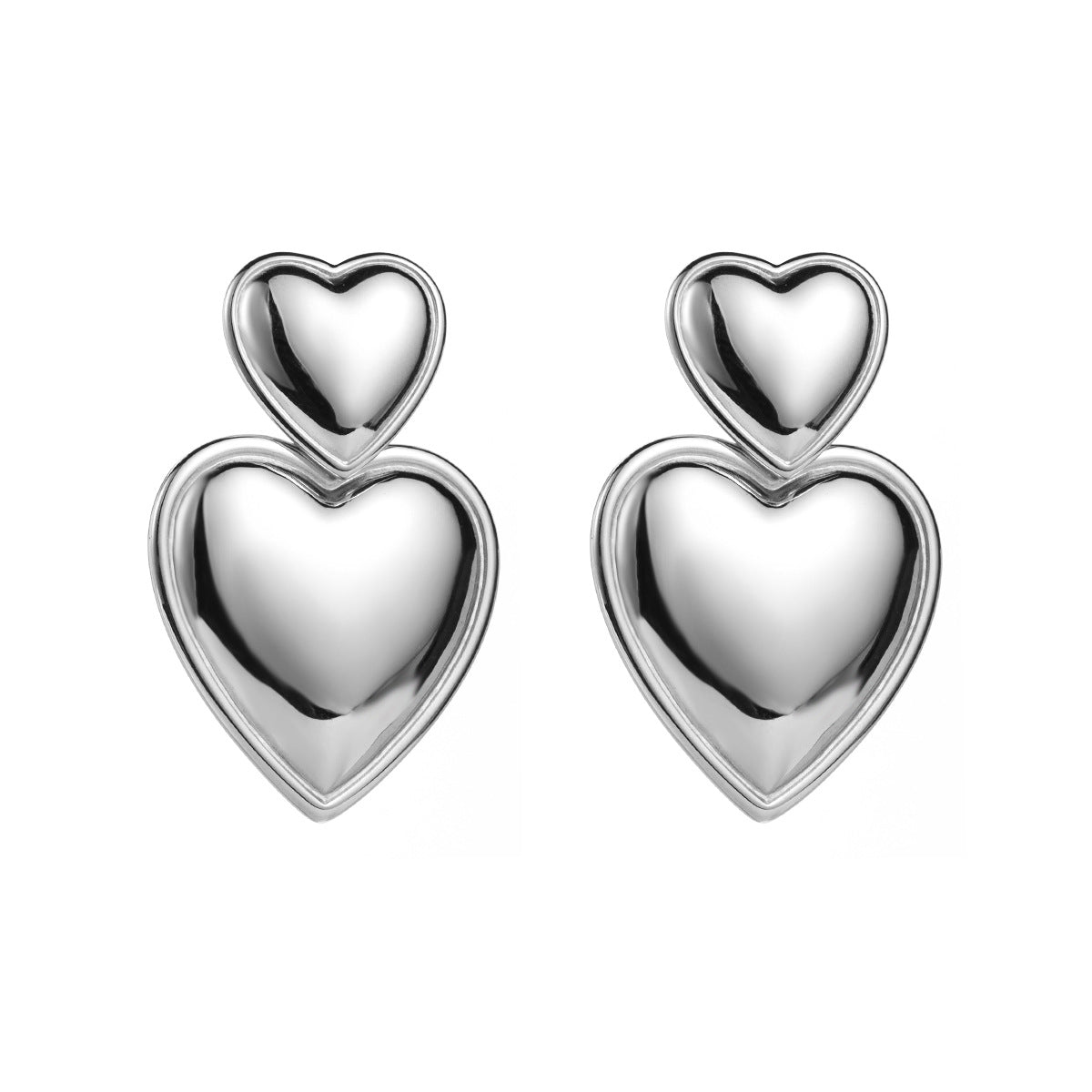 Collana placcata in acciaio inossidabile a forma di cuore, dolce e grintosa, da donna, con estetica minimalista e design a catenina sottile all'altezza della clavicola