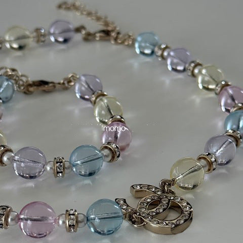 Elegant Luxury Letter Crystal Plated Ball Chain Necklace for Women