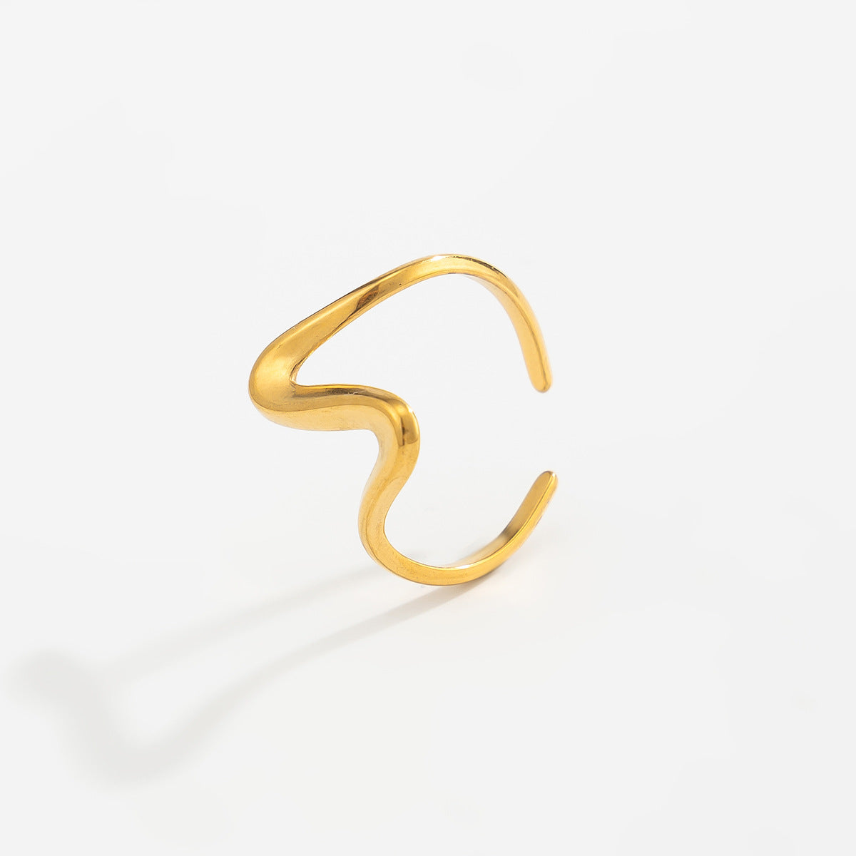 PVD 18K Gold Plated Stainless Steel Butterfly Geometric Open Ring for Women