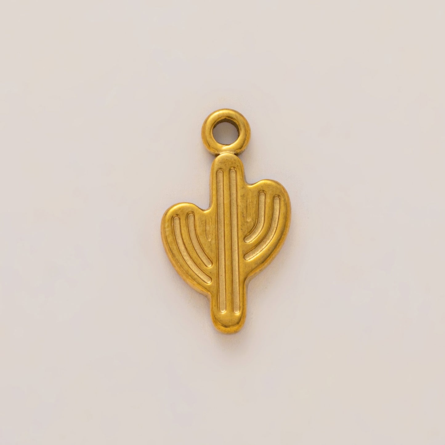 Vintage PVD 18K Gold Plated Stainless Steel Sun Pendant Charm Bar for Women