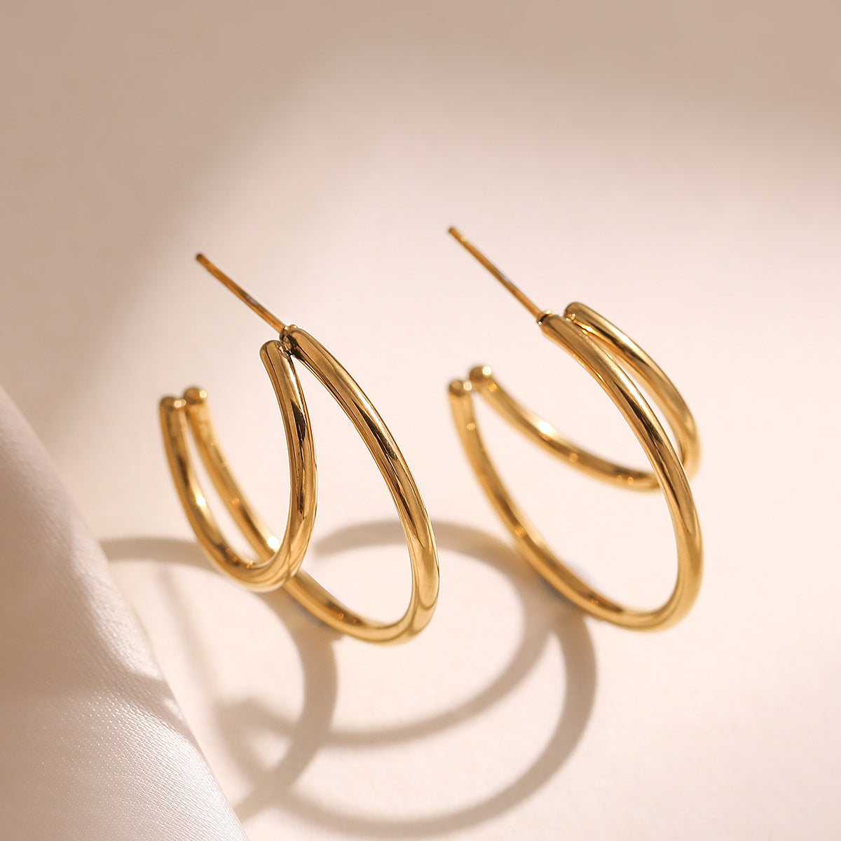 Minimalist Geometric Stainless Steel Earrings for Women with Plated Finish Irregular Design Fashionable and Versatile