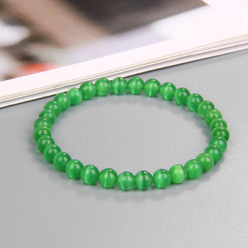 Sweet Natural Gemstone Round Beaded Stretch Bracelet Unisex