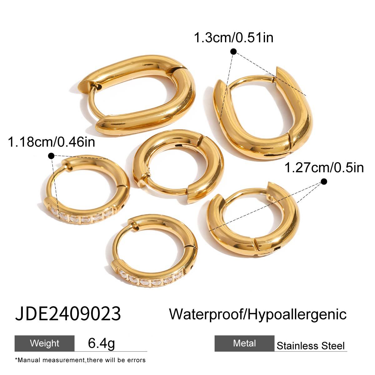Pendientes geométricos de acero inoxidable con incrustaciones de diamantes de imitación para mujer, pendientes de moda de acero de titanio chapado
