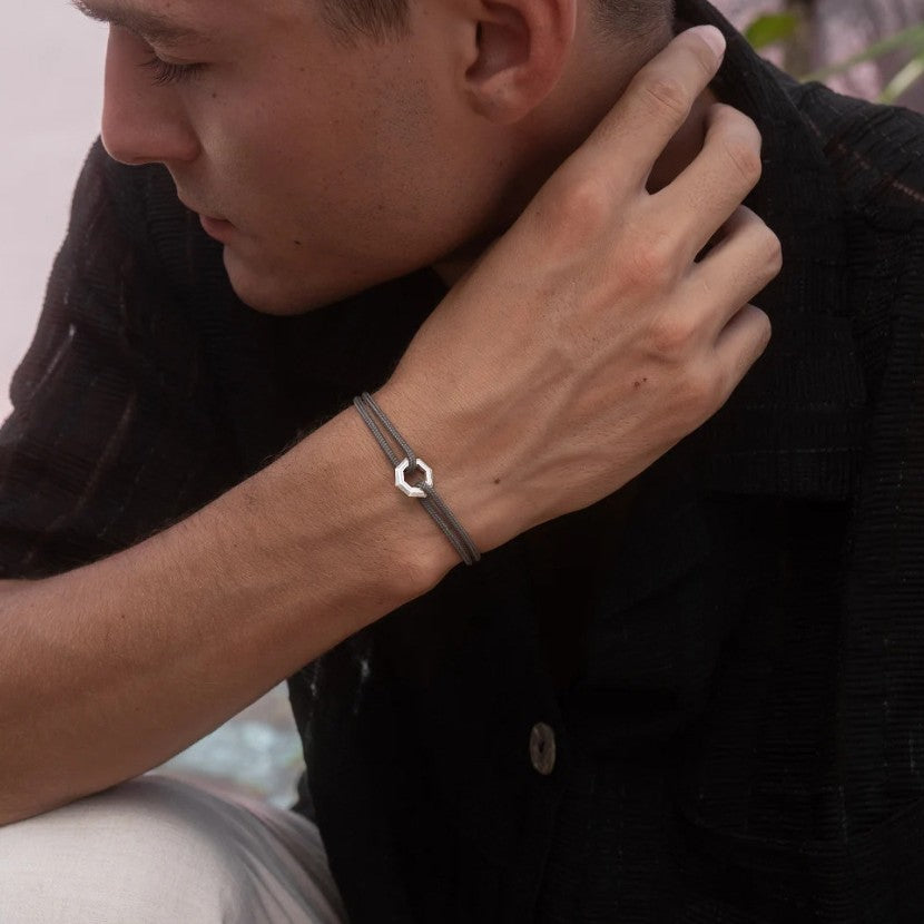 Minimalist Geometric Alloy Bracelet Unisex Adjustable Woven Hand Rope