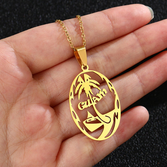 Collana unisex con ciondolo a lettera in acciaio inossidabile di moda, con charm in acciaio al titanio e finitura placcata