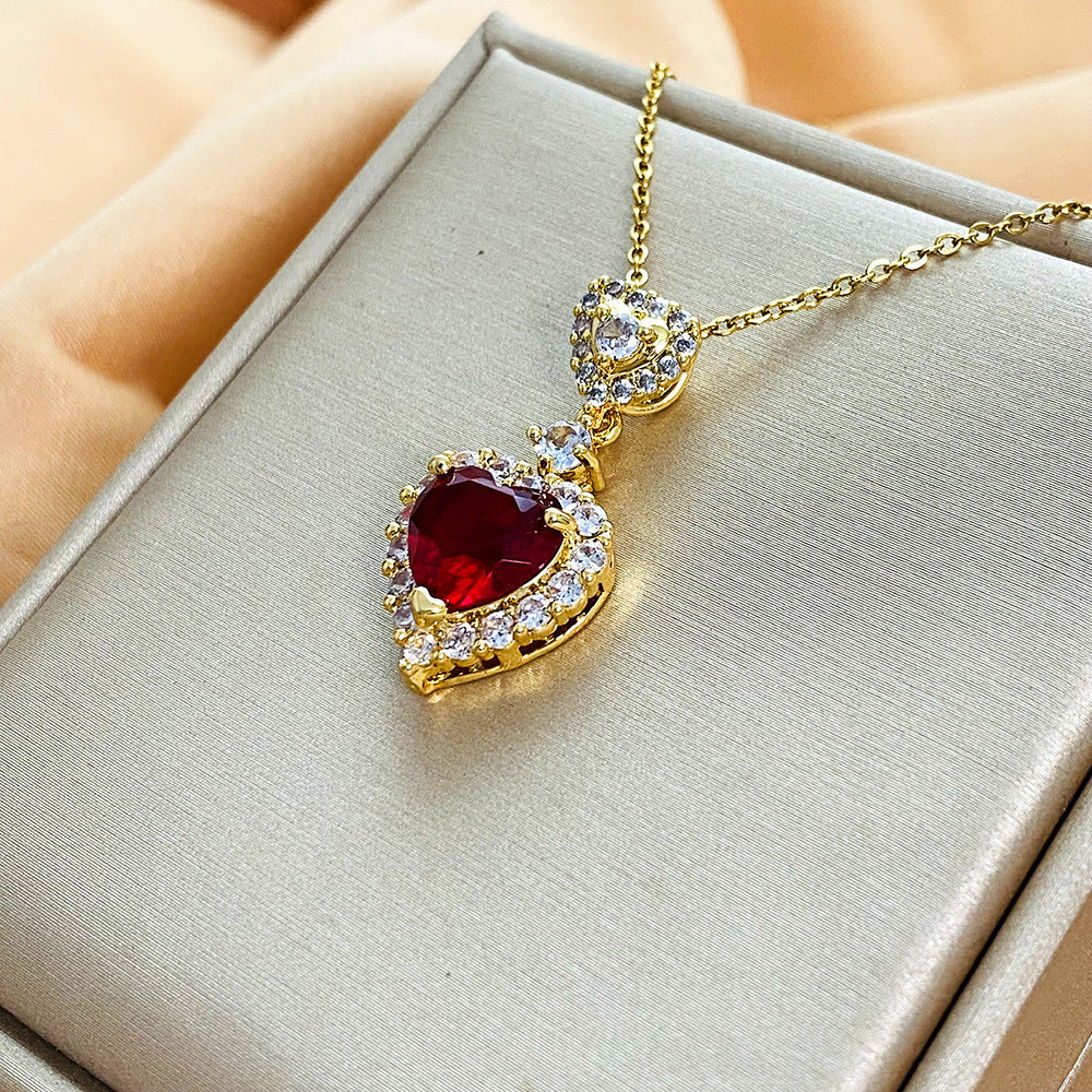 Original Design Irregular Animal Shape Rhinestone-Set Titanium Steel Clavicle Necklace for Women