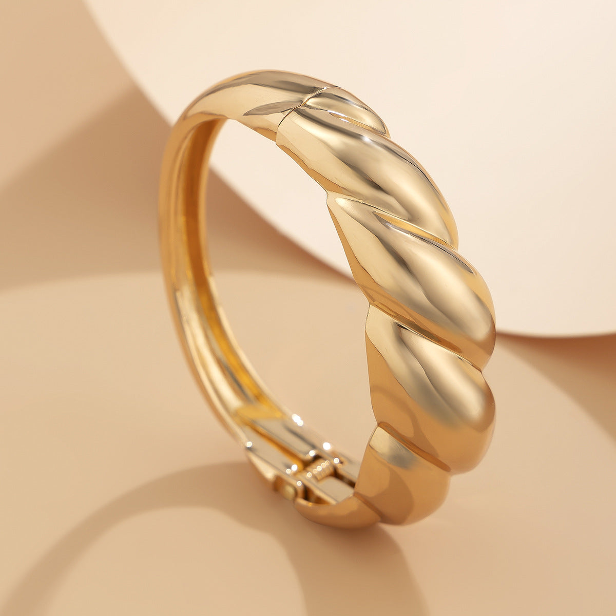 Minimalist Geometric Line Bracelet for Women Alloy Electroplated Wide Cuff Jewelry