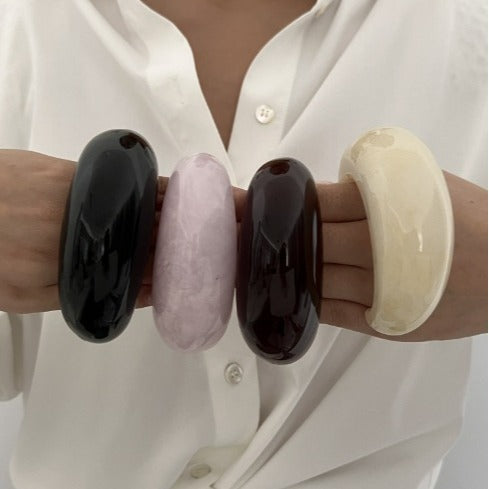 Bracciale Irregolare Astratto Testurizzato con Drip in Olio Acrilico