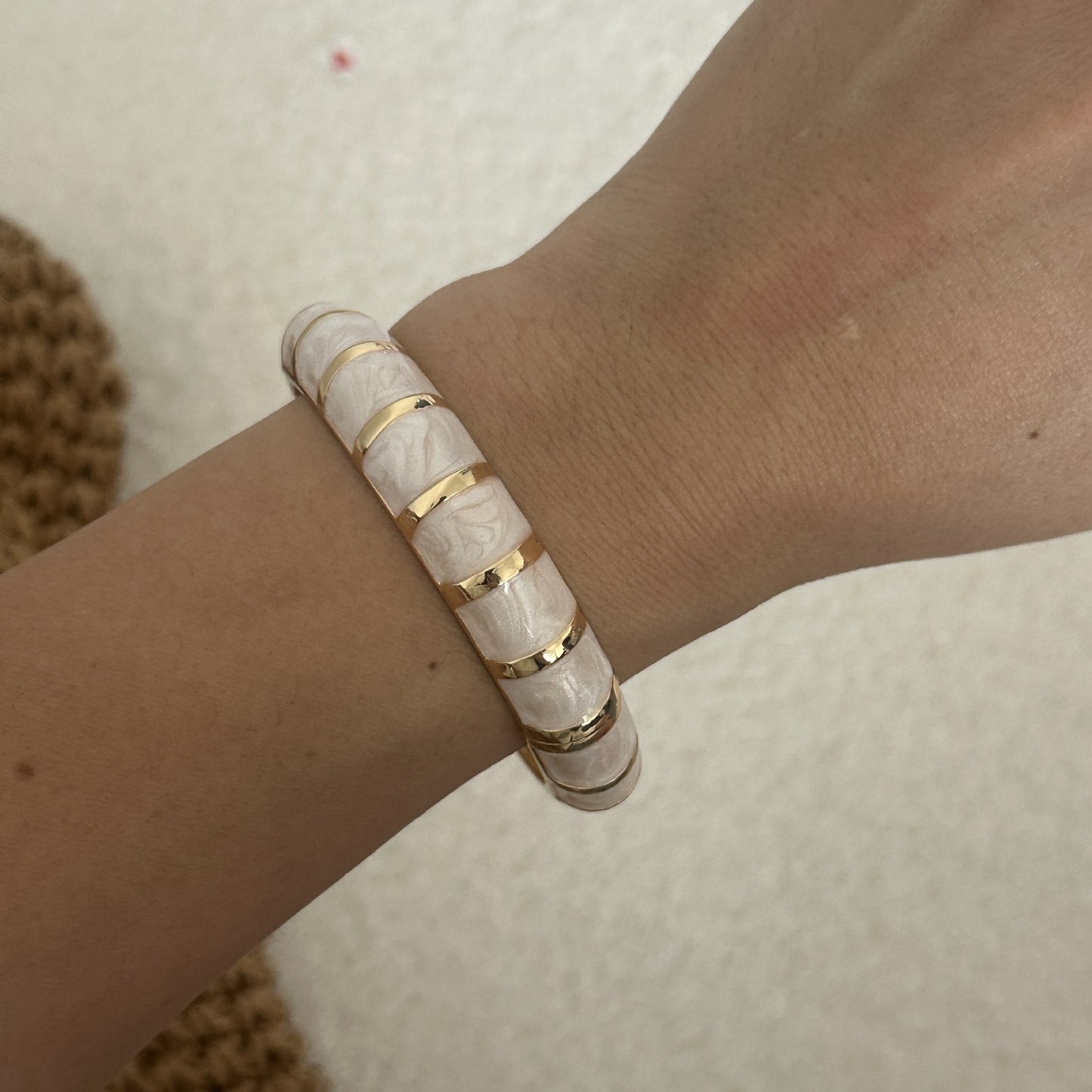 Bohemian Minimalist Geometric Alloy Drip Oil Plated Open Cuff Bracelet