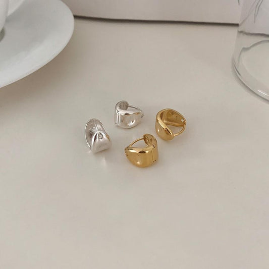 Pendientes minimalistas de óvalo para mujer de plata de ley 925 con incrustaciones de perlas